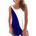 thumbnail image 1 of Yuyuzo Débardeurs pour Femmes Été Sans Manches T-Shirt Décontracté Col Rond Chic Color Block Blouse Fluide de Plage, 1 of 6