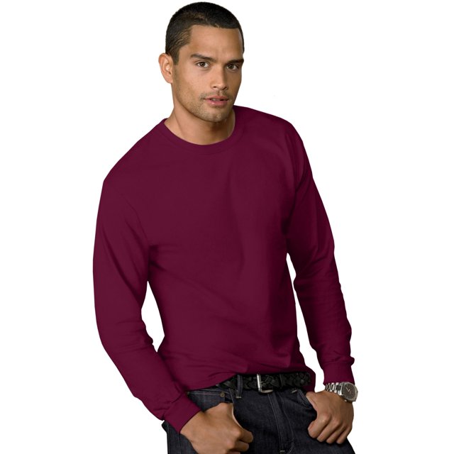 Hanes T-Shirt pour Hommes 5,2 oz COMFORTSOFT, Poids Lourd, L, Bordeaux