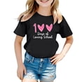 thumbnail image 1 of LUOGENLI T-Shirt pour Filles Enfants Mode Décontractée Imprimé Col Rond Ample Manches Courtes T-Shirt Haut Longues Chemises pour Filles Travail Noir 4-5 Ans, 1 of 4