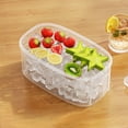 thumbnail image 3 of Ice Cube Tray Set With 56 Grids Spherical Mold Press Release Design For Home Freezer Storage 19.5 cm x 11.5 cm x 11.2 cm Plastic, 3 of 6