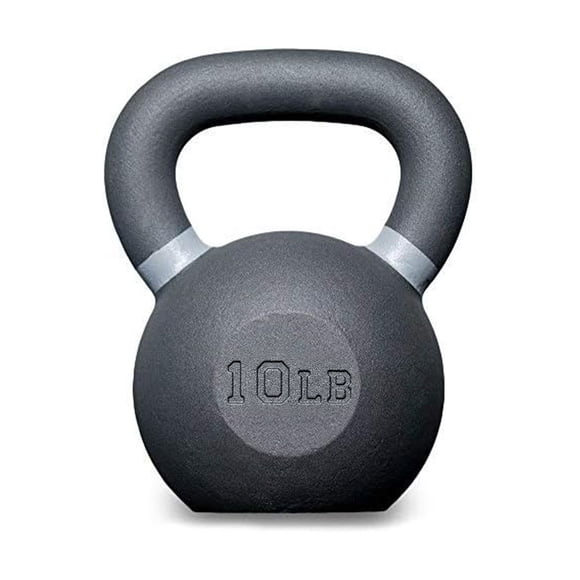 MotionGrey 10LB Cast Iron Kettlebell with Wide Non-Slip Grip Handle, Textured Strength Training Weight for Home Gym, Full Body Workout & Functional Fitness