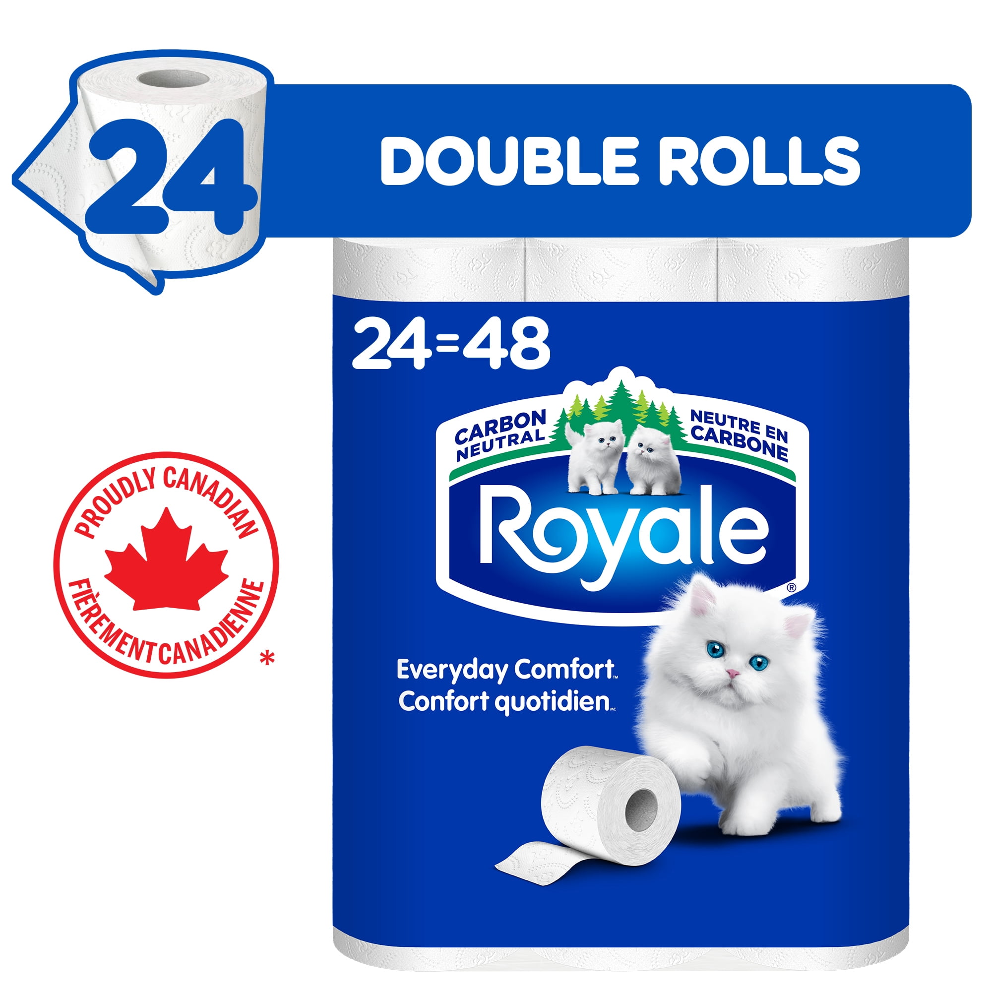 Royale Everyday Comfort, 2 Ply Toilet Paper, 24 Equal 48 Bathroom Tissue Rolls