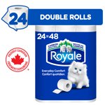 Royale Everyday Comfort, 2 Ply Toilet Paper, 24 Equal 48 Bathroom Tissue Rolls