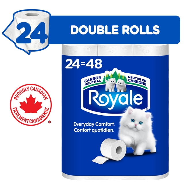 Royale Everyday Comfort, 2 Ply Toilet Paper, 24 Equal 48 Bathroom Tissue Rolls