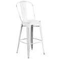 thumbnail image 1 of Bowery Hill 30" Contemporary Metal Bar Stool in Distressed White, 1 of 7