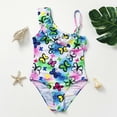 thumbnail image 2 of MIASHUI Maillot de Bain une Pièce pour Filles, Sans Manches, Imprimé, Blanc, 6-7 Ans, 2 of 7
