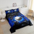 thumbnail image 4 of Erosebridal Baseball Comforter Sets King Size,Gradient Geometric Comforters & Duvets,Blue Black,Reversible, 4 of 7