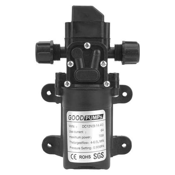 Labymos 72W Water Pump with Spiral Outlet 12V High Pressure 6L/min 130PSI for Boat Trailer