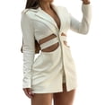 thumbnail image 2 of IMENGL Ensemble de Costume Décontracté avec Taille Ajourée, Blanc G, Taille M-TG, 2 of 7