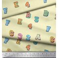 thumbnail image 3 of Soimoi Crepe Silk Fabric Numbers & Alphabets Text Decor Fabric Printed Yard 42 Inch Wide, 3 of 3