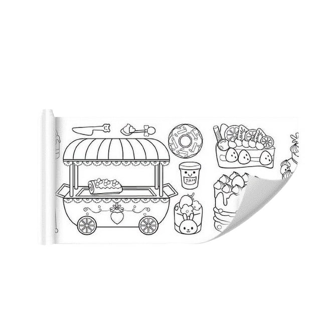 Yunuuuoa 1 Packs Drawing Roll Wall Sticker Reusable Doodle Mat Large Painting Canvas Washable Graffiti Paper Creative Art Toy for s Learning Educational Playroom Home Activity Gift