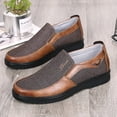 thumbnail image 1 of LSLJS Chaussures en Cuir pour Hommes, Chaussures Plates Confortables pour Hommes à Semelle Souple, Mode Rétro Affaires Décontractées, 1 of 8