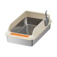 thumbnail image 4 of lionlar Cat Litter Box Cat Sand Box Heightened Fence Anti Splashing Kitty Litter Pan Khaki, 4 of 9