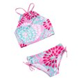thumbnail image 4 of Faithtur 2Pcs Children Summer Swimwear, Floral Tops + Drawstring Briefs Suit, 4 of 10