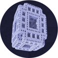 thumbnail image 1 of Ahgly Company Tapis d'Intérieur Lavable en Machine Carré Transitionnel Violet Clair Bleu, 3 Pieds Carré, 1 of 7