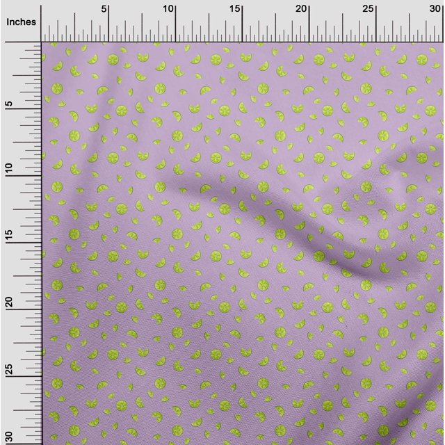 oneOone Organic Cotton Voile Fabric Lemon Slice Vegetable Decor Fabric Printed BTY 42 Inch Wide