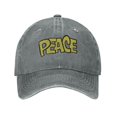 thumbnail image 1 of ZICANCN Peace Text Casquette de Baseball Réglable Femmes, Chapeaux pour Hommes Adulte Lavé Coton Denim Baseball Caps Mode Gris, 1 of 6