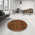 thumbnail image 4 of Ahgly Company Tapis Rond Lavable en Machine Intérieur Transitionnel Sedona Brun, 5 Pieds Rond, 4 of 7