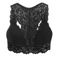thumbnail image 3 of hotojiny Women's Lace Racerback Bralette Wireless Plunge Padded Bra Top No Underwire Full Coverage Everyday Bra, 3 of 5