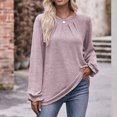 thumbnail image 2 of Pompotops T-shirt Ample à Manches Longues à Col Rond Uni pour Femme en Solde, 2 of 6