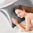thumbnail image 3 of Satin Pillowcase for Hair Satin Pillowcase Cool Pillowcase Silk Like Solid Pillowcase for Hair and Skin Super Soft and Cool, Similar to Silk Pillowcasesilk Pillowcase for Hair, 3 of 6