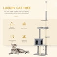thumbnail image 3 of CoSoTower Cat Tree Floor to Ceiling Cat Tower Height Adjustable( 85-101 Inches), Tall Large Cat Climbing Activity Center with Scratching Posts Cat Condo Cozy Bed, Grey, 3 of 7