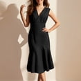 thumbnail image 1 of Liquidation d'Été 2025! Robe Grande Taille pour Femmes, Robe d'Été en Liquidation pour Femmes, Robe Sans Manches à Col en V Printemps/été Mode Slim Sirène, 1 of 5