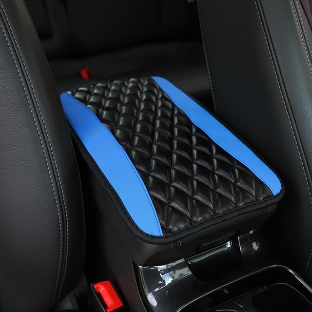Leather Car Armrest Box Mat Universal, Soft Microfiber Center Console Cover with Non-Slip Sponge Backing, Protects Against Spills Scratches and Pet Claws for SUV Truck and Sedan Interiors