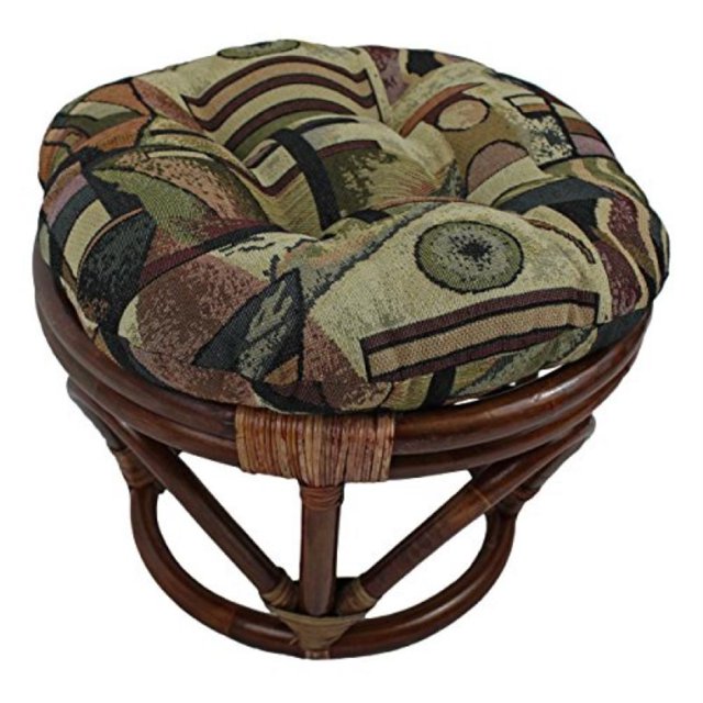 18-inch Round Tapestry Tufted Footstool Cushion - Picasso