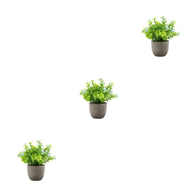 Decodeary Green Eco-friendly Artificial Money Tree In Pot Long-lasting Durability Realistic Appearance blue babysbreath 3Set