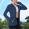 thumbnail image 2 of SHTXOZHI Veste Athlétique Légère pour Femmes Protection Solaire Fermeture Éclair Complète Manches Longues Chandails à Capuchon Randonnée Plein Air, 2 of 7