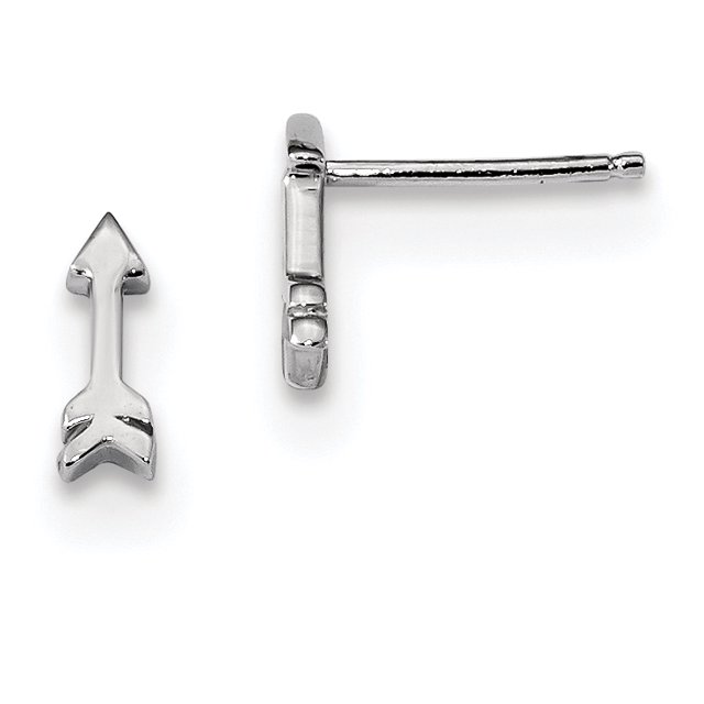 Sterling Silver Rhodium-plated Arrow Post Earrings QE13429