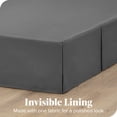 thumbnail image 3 of Bare Home Jupe de Lit Double Brossage - Premium 1800 Collection - Retombée de 15 Pouces - Très Grand Simple, Gris, 3 of 4