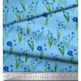 thumbnail image 2 of Soimoi Polyester Crepe Fabric Leaves & Aster Floral Printed Fabric 1 Yard 52 Inch Wide, 2 of 3