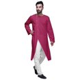 thumbnail image 4 of Atasi Long Sleeve Kurta For Men Solid Cut Designer Cotton Slub Long Kurta Shirt, 4 of 6