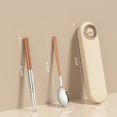thumbnail image 4 of Ensemble de Couverts Compacts Ensemble de Couverts de Camping Boîte à Lunch Embouts Antidérapants pour Baguettes, 4 of 11