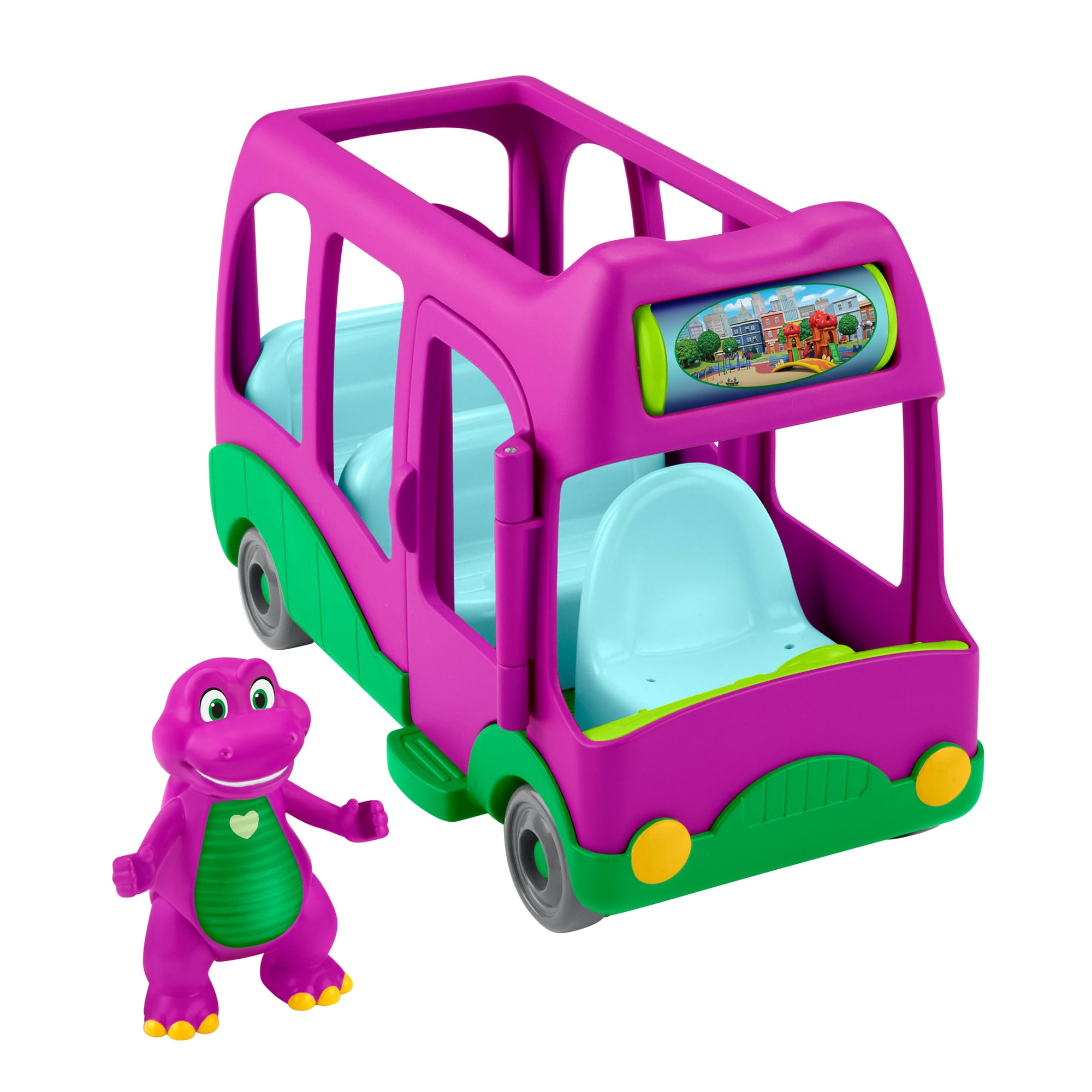 Fisher-Price Barney's World Adventure Bus Push-Along Toy & Barney