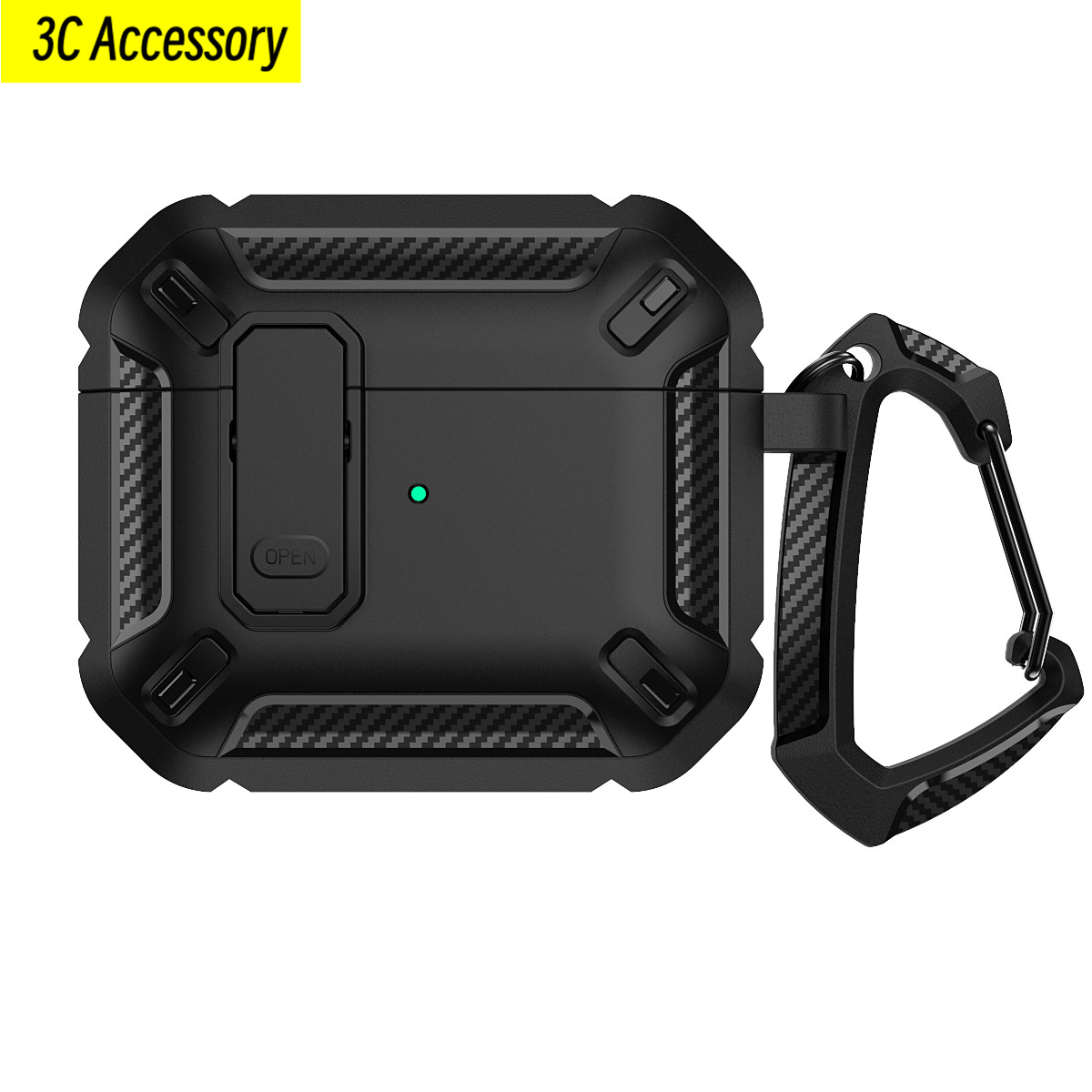 Case for Airpods Pro 2nd Generation Case 2022 Airpod pro 2 case Secure Lock Clip Shockproof Protective Cover for AirPods Pro 2 Black For AirPods Pro 2nd