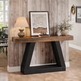 thumbnail image 1 of Tribesigns 55" Farmhouse Console Table, Wood Sofa Table with Storage for Hallway, Living Room,Brown & Black, 1 of 5