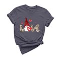 thumbnail image 2 of Meichang T-Shirt de la Saint-Valentin pour Femmes, Imprimé Cœur Mignon, Manches Courtes, Col Rond, Coupe Ample, 2 of 6