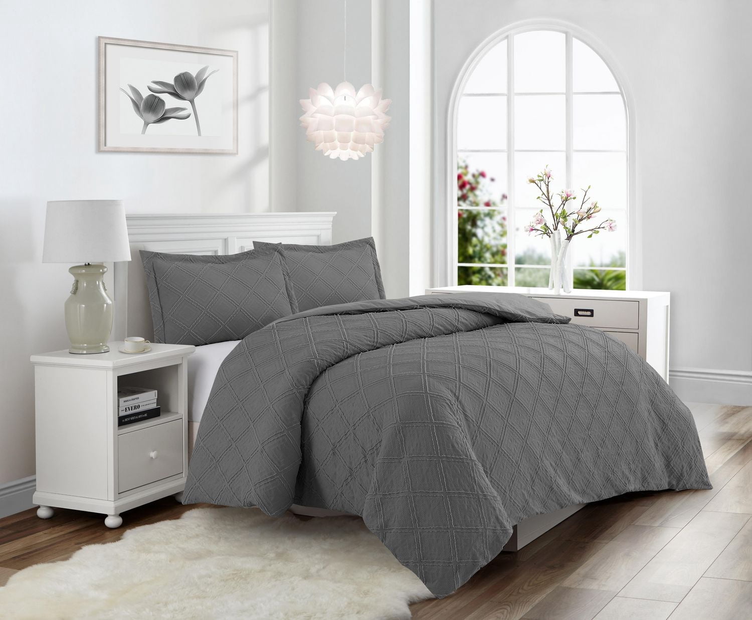 Swift Home Waffle Square Prewashed Duvet Cover Set