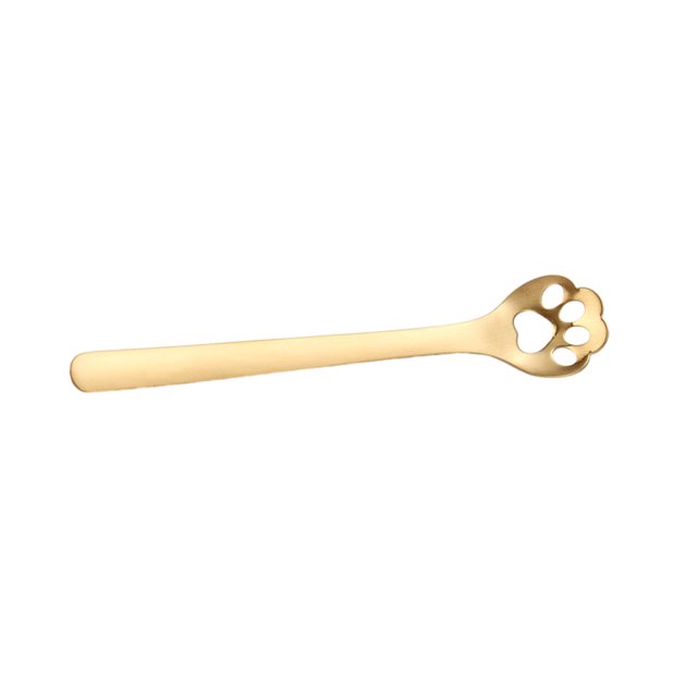Redempat Cute Tea Spoon Exquisite Stainless Steel Spoon For Tea Drinking Teaware Cat's Claw gold 1 1Set