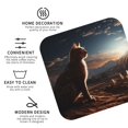 thumbnail image 3 of Vsdgher Pyramid Desert Cat Print Leather Coasters for Drinks, Durable Drink Coasters 4 Set for Tabletop Protection, Luxurious Home Décor and Housewarming Gift-Square, 3 of 6