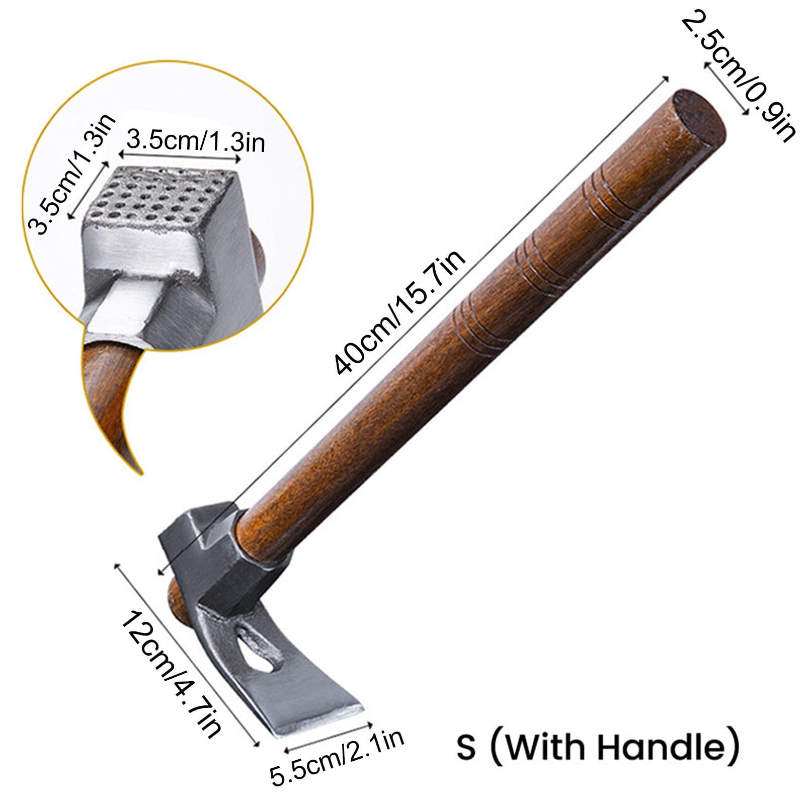 Birdeem Small Hoe Ice Adze Hammer Adze Planer Adze Tool Digging Pickaxe Fishing Weed Digging Shoots Farming Tools Outdoor Hoe