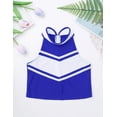 thumbnail image 3 of Ocealan Uniforme de Cheerleading pour Filles Sans Manches avec Jupe Plissée Ensemble Costume Bleu&Blanc 12, 3 of 7