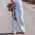 thumbnail image 2 of Soki Jeans Moulants Extensibles pour Femmes, Denim Coupe Ajustée Déchiré, Jeggings, 2 of 7