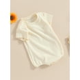 thumbnail image 3 of xiaxaixu Barboteuses pour Filles et Garçons, Été Manches Courtes Col Rond Poche Poitrine Combinaison Courte pour Bébé, 3 of 8