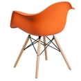 thumbnail image 2 of Alonza Series Green Plastic Chair with Wooden Legs, 2 of 7