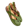 thumbnail image 1 of Babysbule Womens Clearance Sandals, Summer Round-toe Frosted Suede Flat Solid Color Buckle Backspace Casual Sandals, 1 of 7