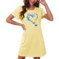 thumbnail image 4 of Rbaofujie Chemises de Nuit pour Femmes Chemise de Nuit Courte Surdimensionnée pour Femmes Mode Imprimé Poitrine Robe de Nuit à Manches Courtes Pyjama pour Filles, 4 of 7